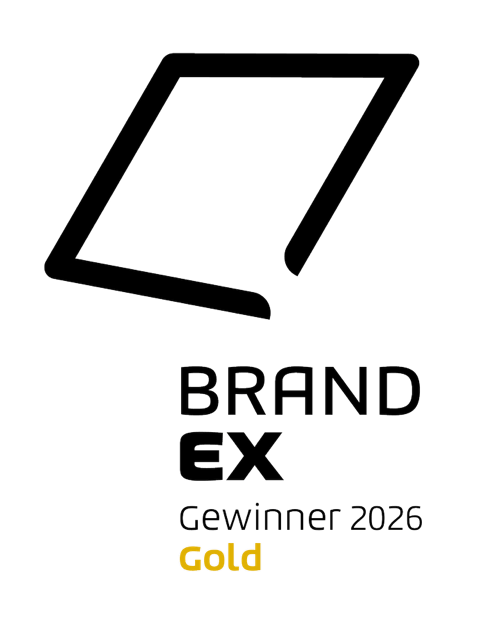 BrandEx Logo Gewinner 2026 Gold PIO ENTERTAINMENT